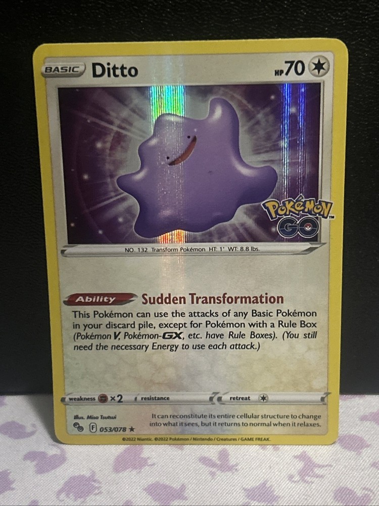 Ditto Holo Rare Pokemon GO 053/078 NM Pokemon Card TCG