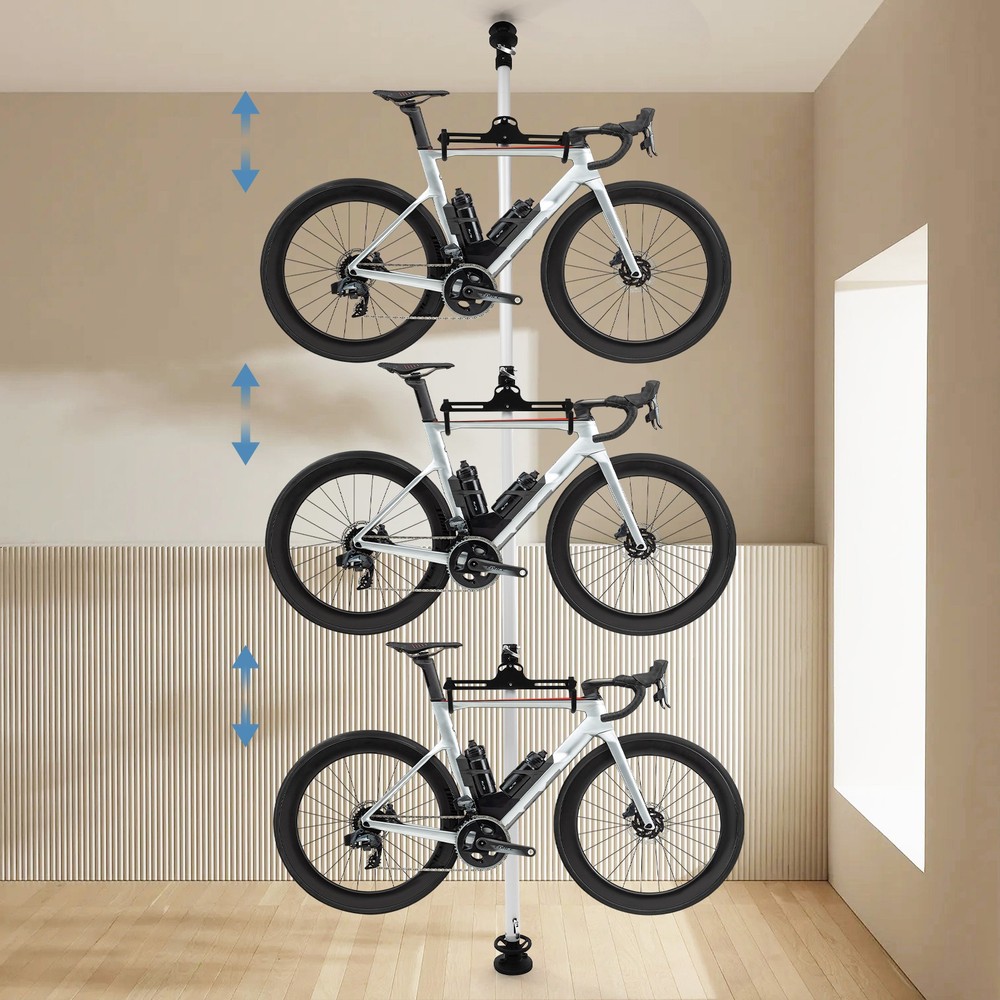Vertical Bike Rack for 3 Bikes Holds 30kg Indoor Storage Stand