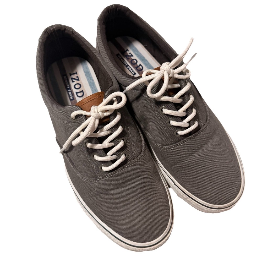 Izod Men's Rangley Canvas Memory Foam Lace Up Shoes Size 10