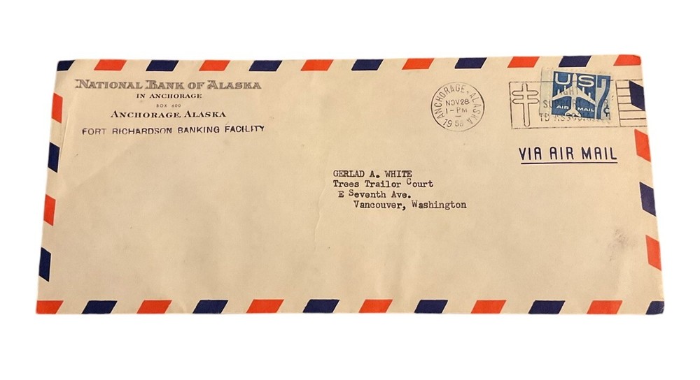 National Bank of Alaska Anchorage Fort Richardson 1958 Letterhead Envelope ZG