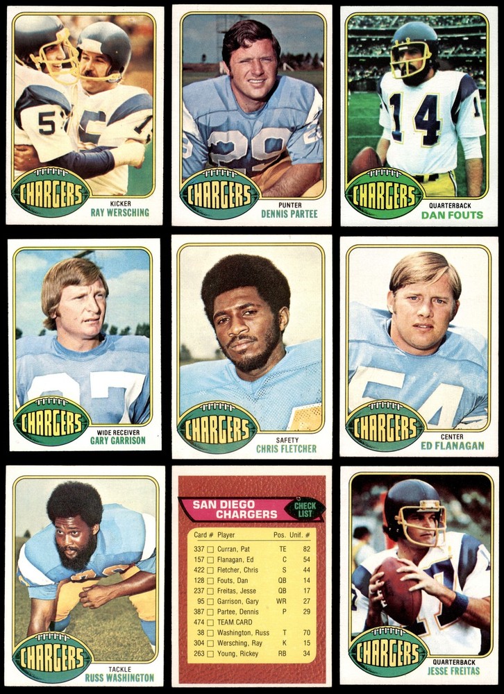 1976 Topps San Diego Chargers Team Set 5.5 - EX+ 3685234