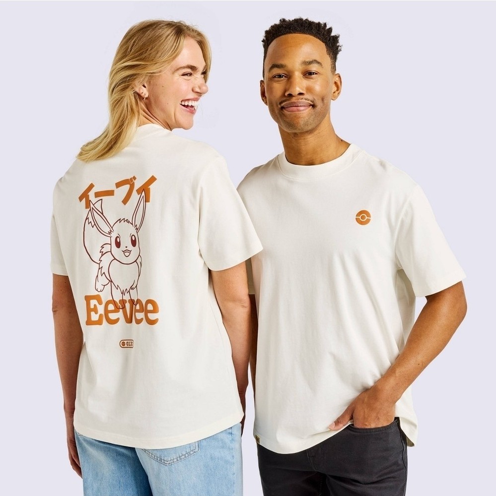 Pokémon x Target 30th Anniversary Eevee Trainer Shirt XL NWT Adult Cream