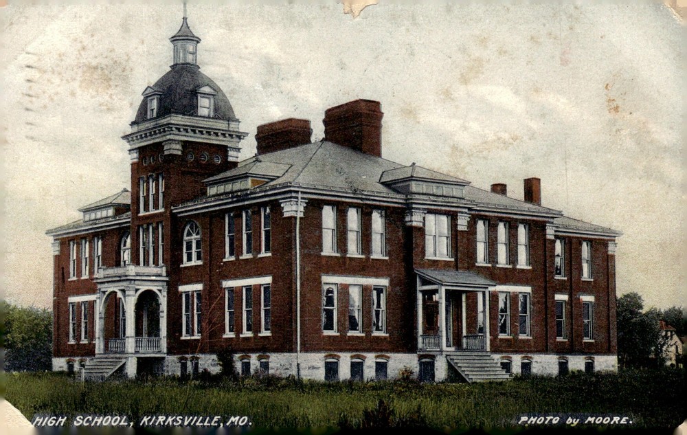 1908 Kirksville High School Missouri MO Hand-Colored Litho Divided Back Postcard