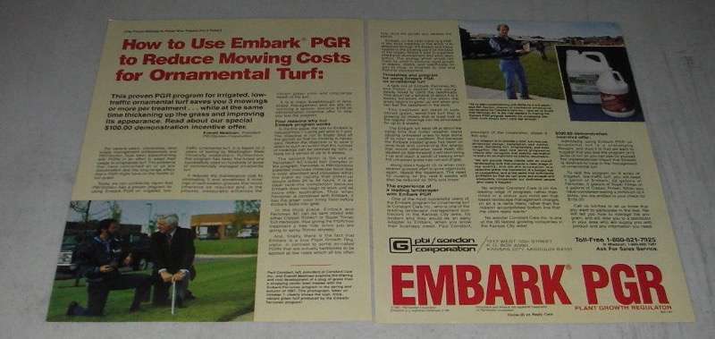 1988 Pbi/Gordon Embark PGR Ad - Reduce Mowing Costs