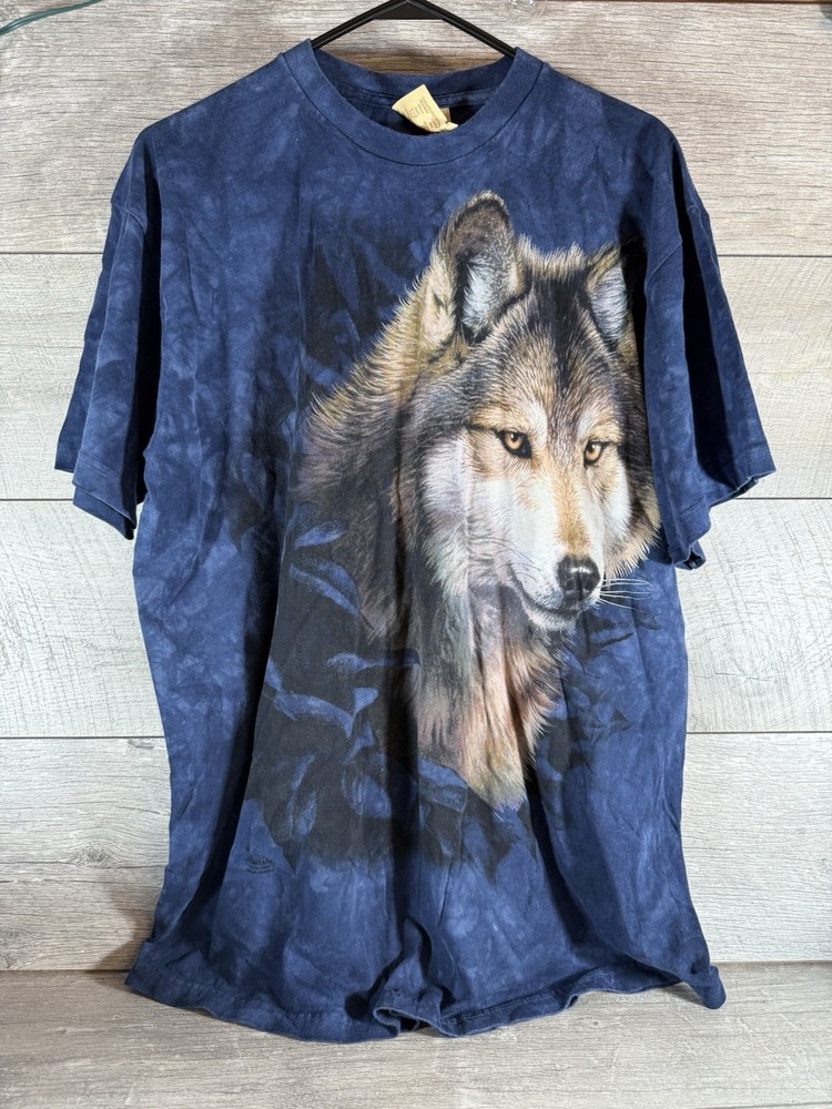 The Mountain Wolf T Shirt Mens XL Blue Tie Dye Short Sleeve Cotton Tee