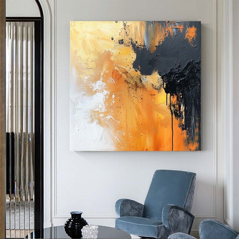 Handpainted Oil Painting On Canvas Wall Art Home Decoration Abstract Yellow