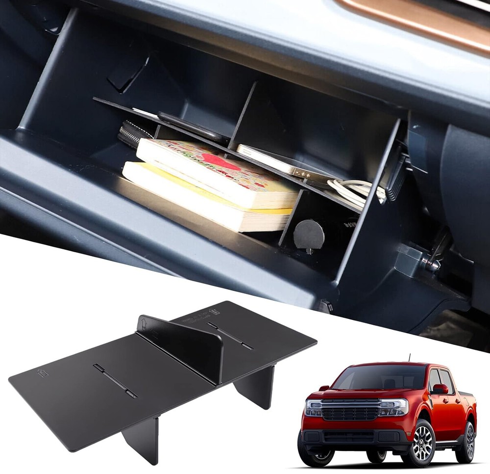 For 2022-2026 Ford Maverick ABS Glove Box Organizer Dividers Accessories Black