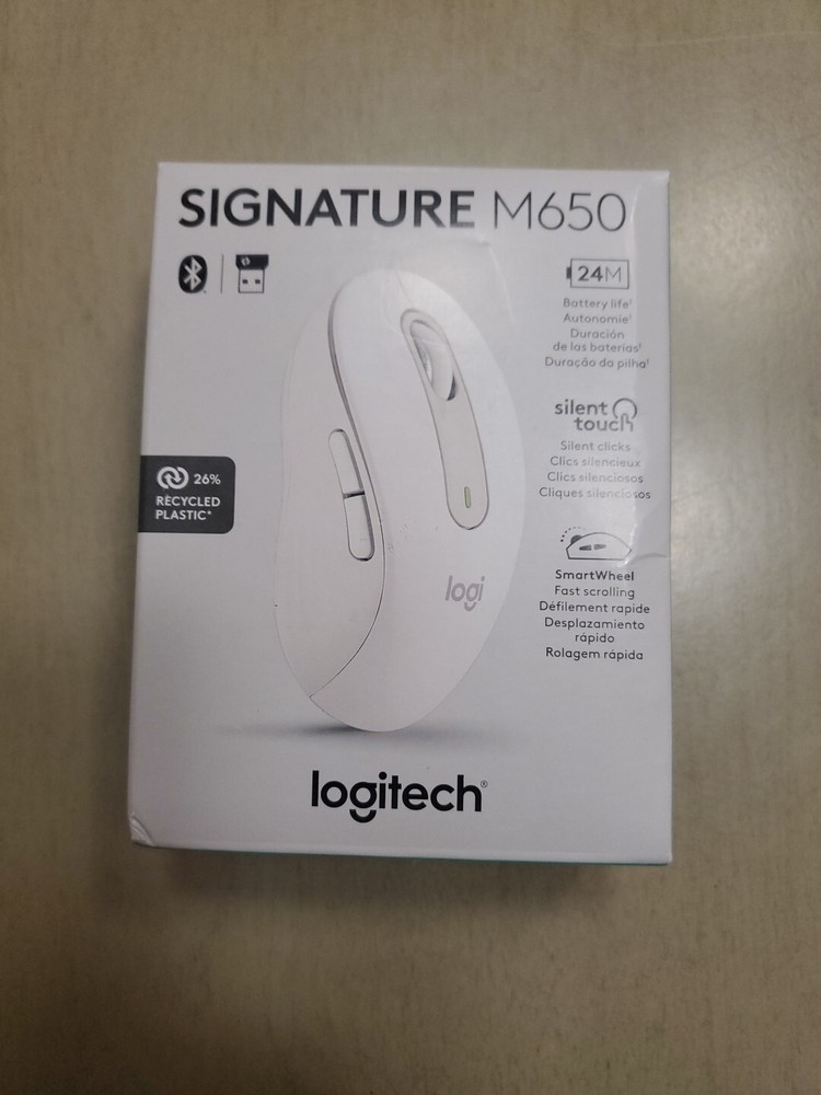 New Logitech Signature M650 Wireless Mouse 910-006252 Off White with Fast Free Shipping
