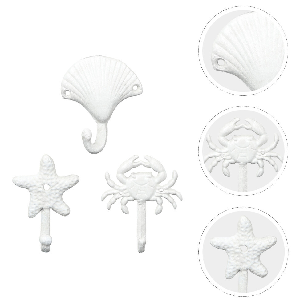 3 Pcs Mediterranean Wall Decor Closet Clothes Hooks Decorative Wall Hooks