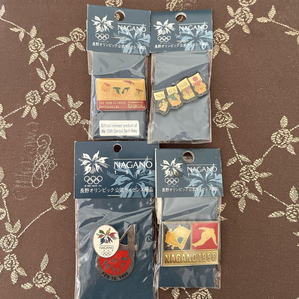 Nagano Olympic Pin Badge Set Of 4
