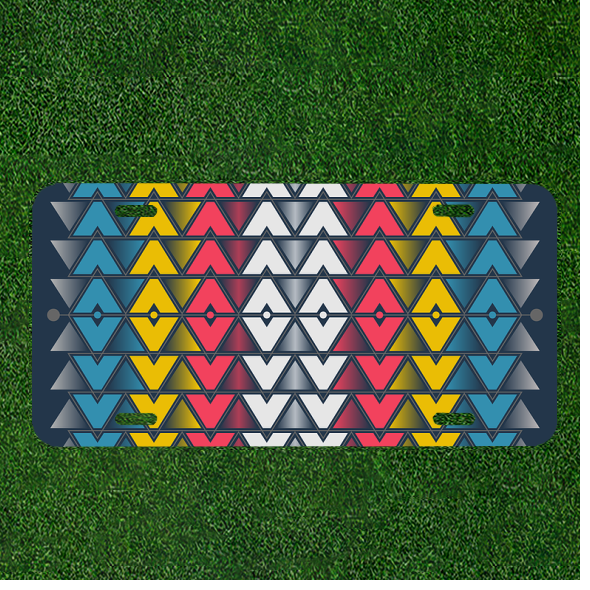 Custom Colorful Geometric Personalized Car License Plate Design