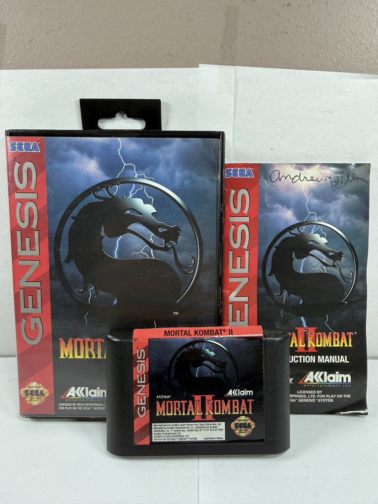 Mortal Kombat II 2 (Sega Genesis, 1994) Complete CIB TESTED!