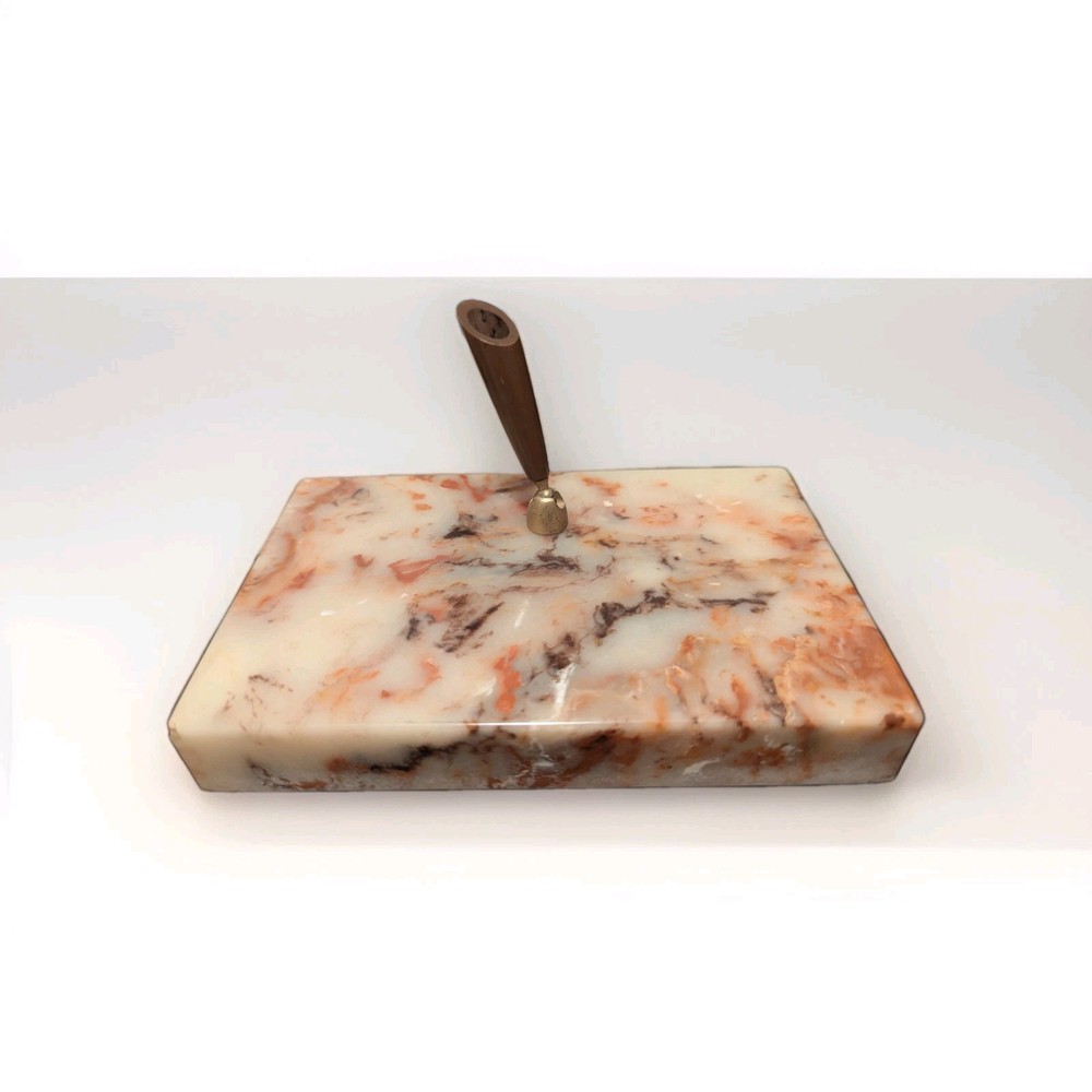 Vintage Marble/Onyx Style Pen Holder – Sunlight Industries – Mid Century Modern