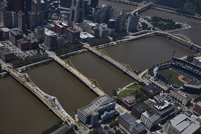 Pennsylvania, with a focus on the Allegheny River and the, Aerial Pittsburgh