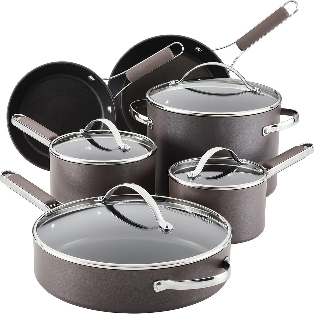 Kitchenware Professional Hard Anodized Nonstick Cookware Pots and Pans Set