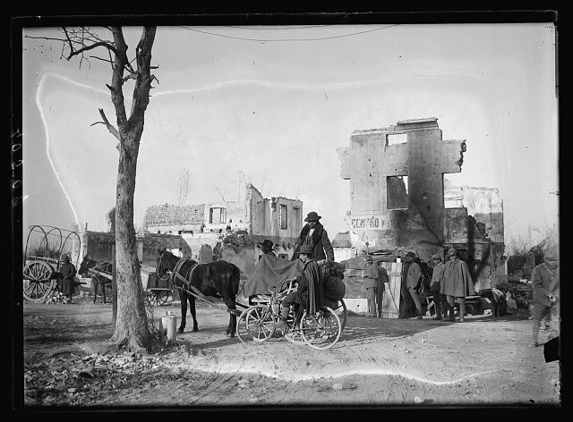 Photo:Italy Piave 1919 ARC Food Distribution in Wrecked Village Ruins
