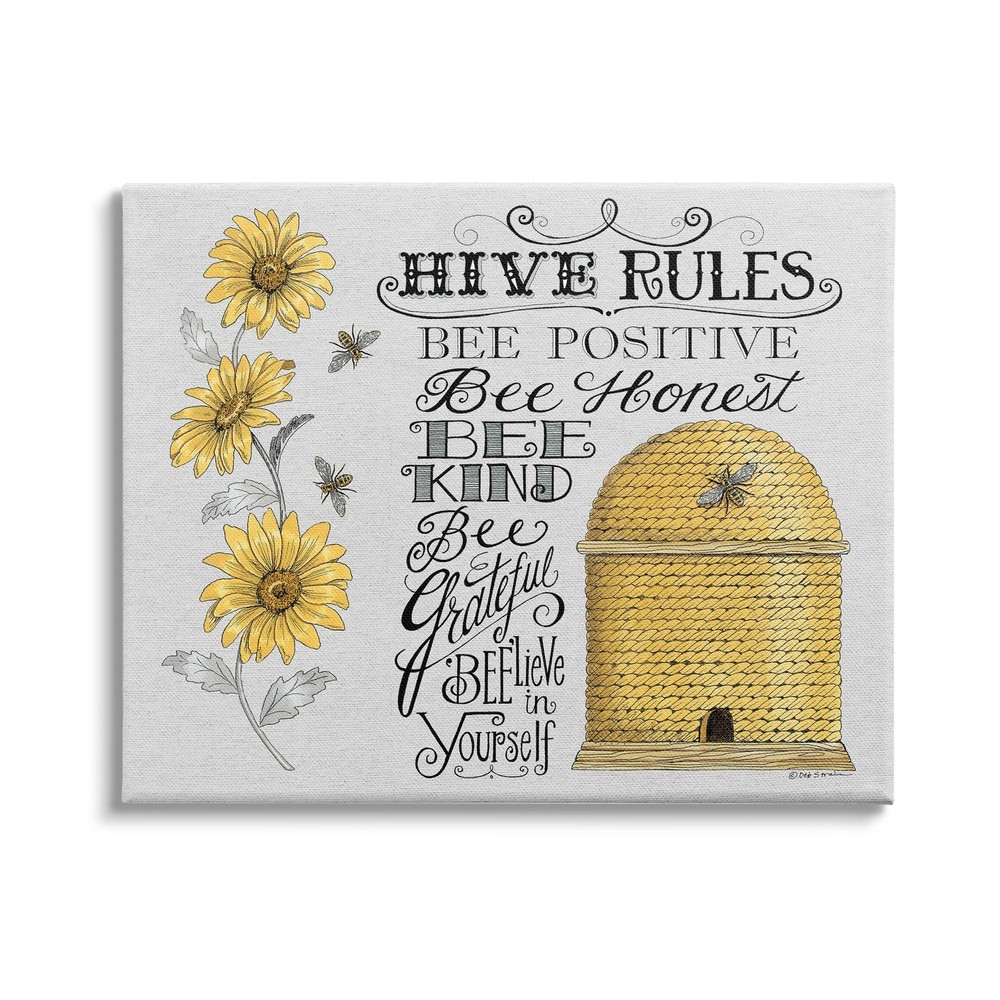 Stupell Hive Rules Motivational Phrases Bee Puns Vintage