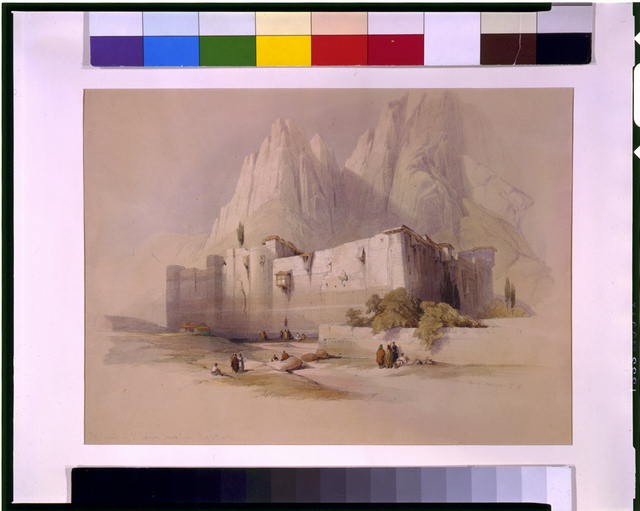 The convent of St. Catherine,Mount Sinai,1839,David Roberts,artist,The Holy