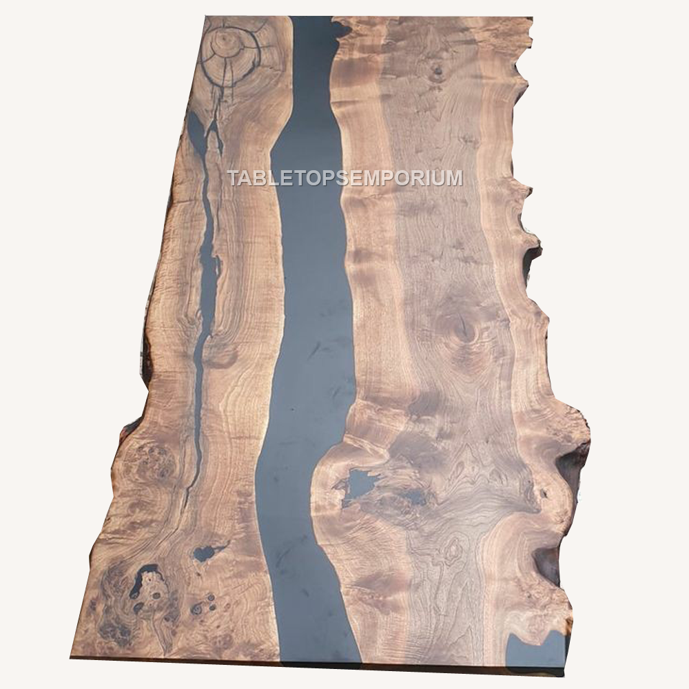 Custom white epoxy table, Black resin Acacia table, live edge Table Home Décor