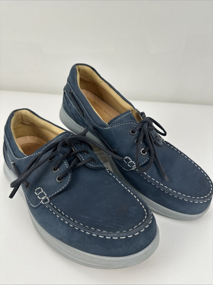 Samuel Hubbard Men's 10 M New Endeavor Boat Shoe Driftwood Blue Leather / Vibram