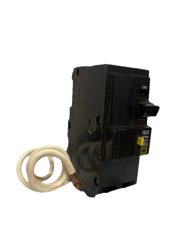 Square D QOB220GFI 20A 2-Pole GFCI Circuit Breaker 120/240V White Pigtail