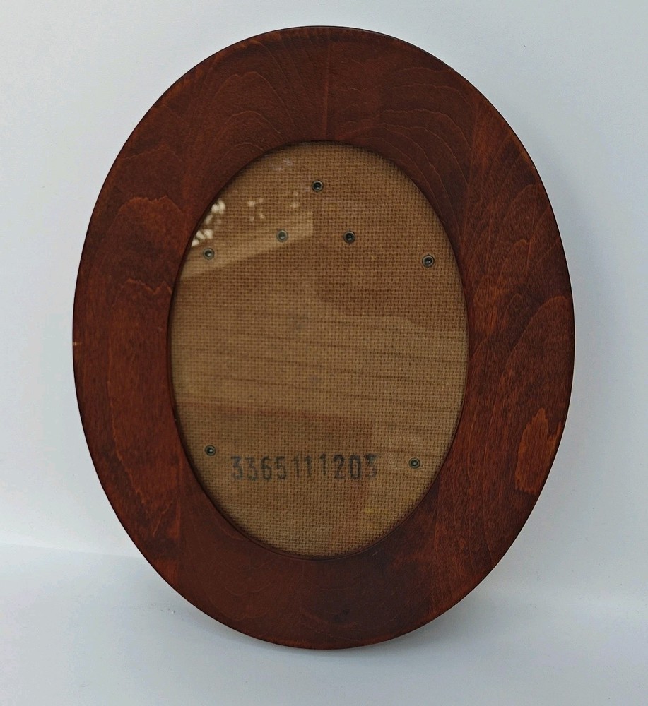 Vtg Solid Wood Oval Picture Frame 10