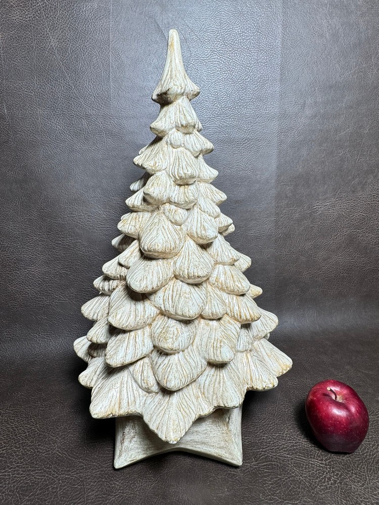 RARE Vintage Musical White Christmas Tree Ceramic Holland Mold 19