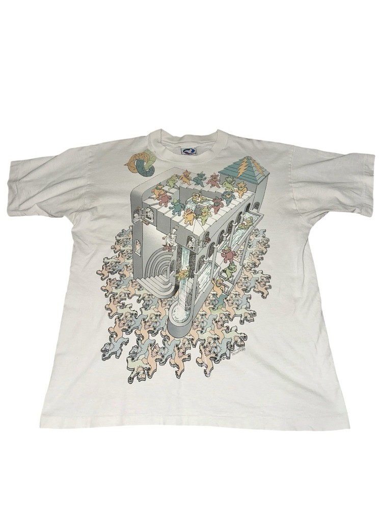 MC Escher x Grateful Dead Vintage Liquid Blue T Shirt Size Large