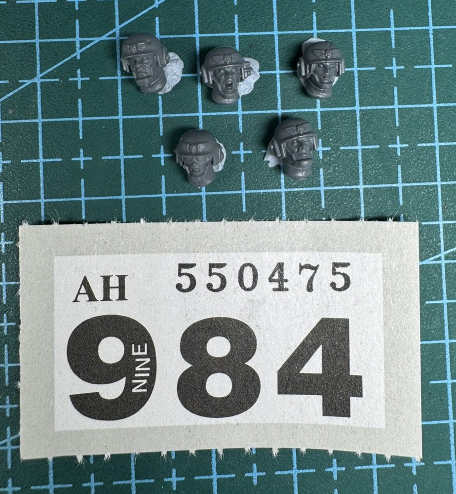 Cadian Shock Troop Helmet Heads Astra Militarum 40K Warhammer Bits Kit