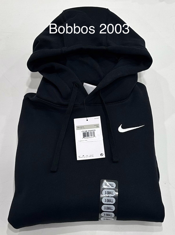 Nike Women's Fleece Hoodie Pullover Sweatshirt, Black, Size XS