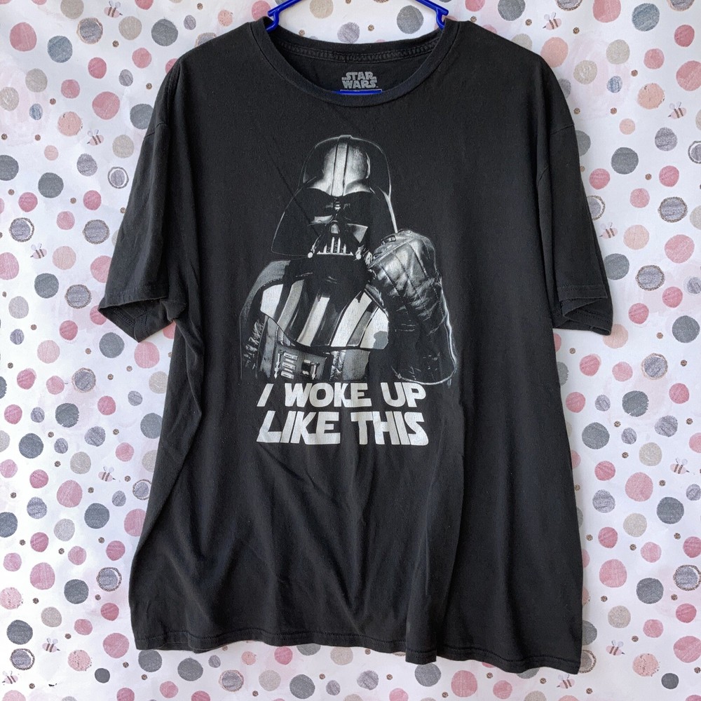 DARTH VADER I WOKE UP LIKE THIS T-SHIRT Funny Star Wars Black White Youth Xl