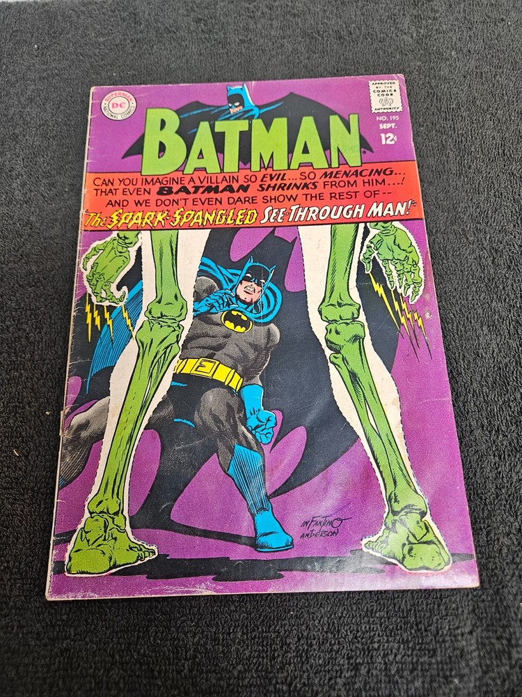 1967 Dc Comics Batman #195 Low Grade Silver Age Moisture Damage Detached Cover