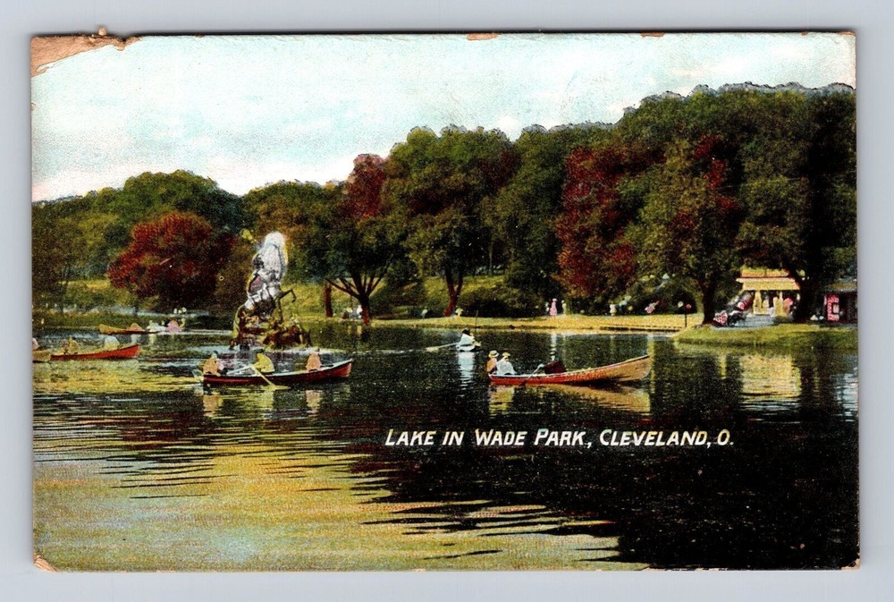 Cleveland OH-Ohio, Lake In Wade Park, Antique, Vintage Souvenir Postcard