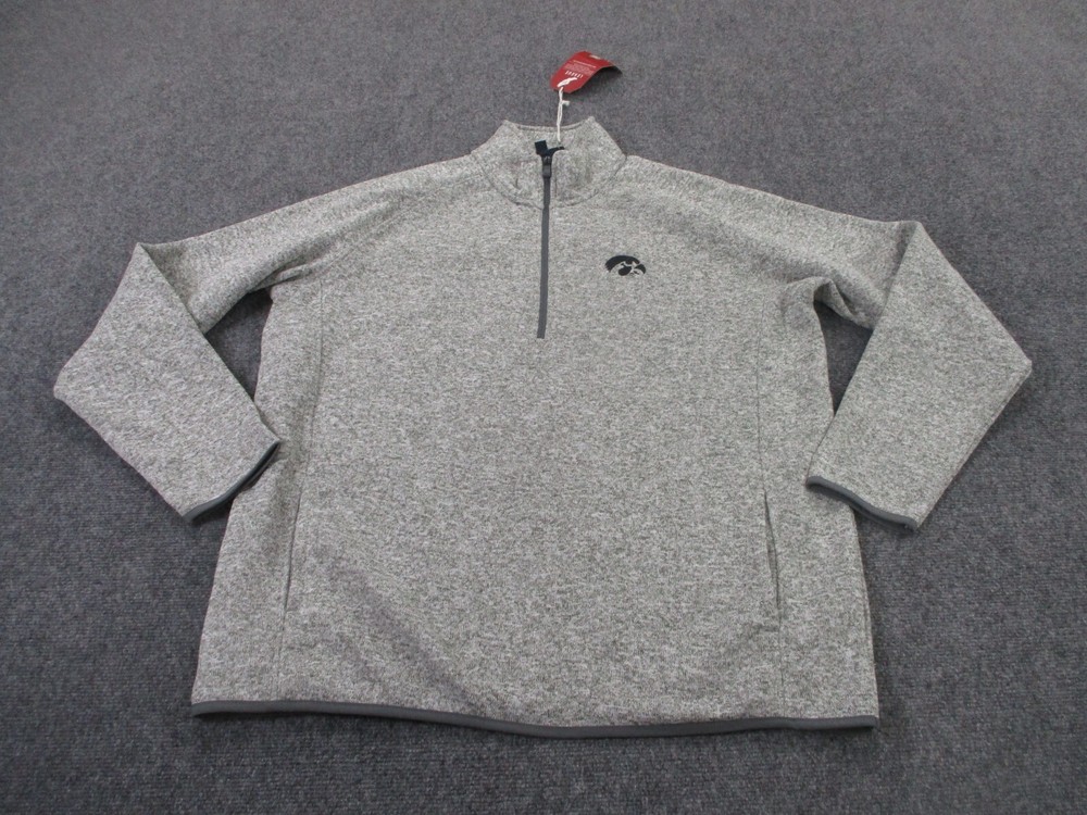 Iowa Hawkeyes Football Logo Jacket Mens XL Gray Sweater NEW
