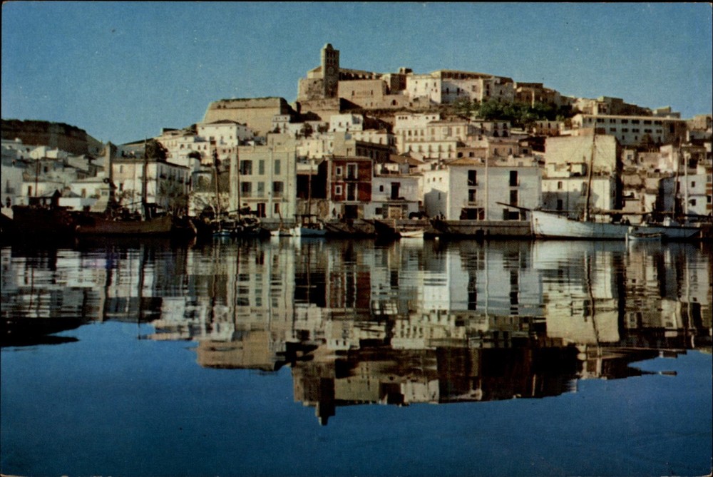 Ibiza Baleares view vintage postcard h260