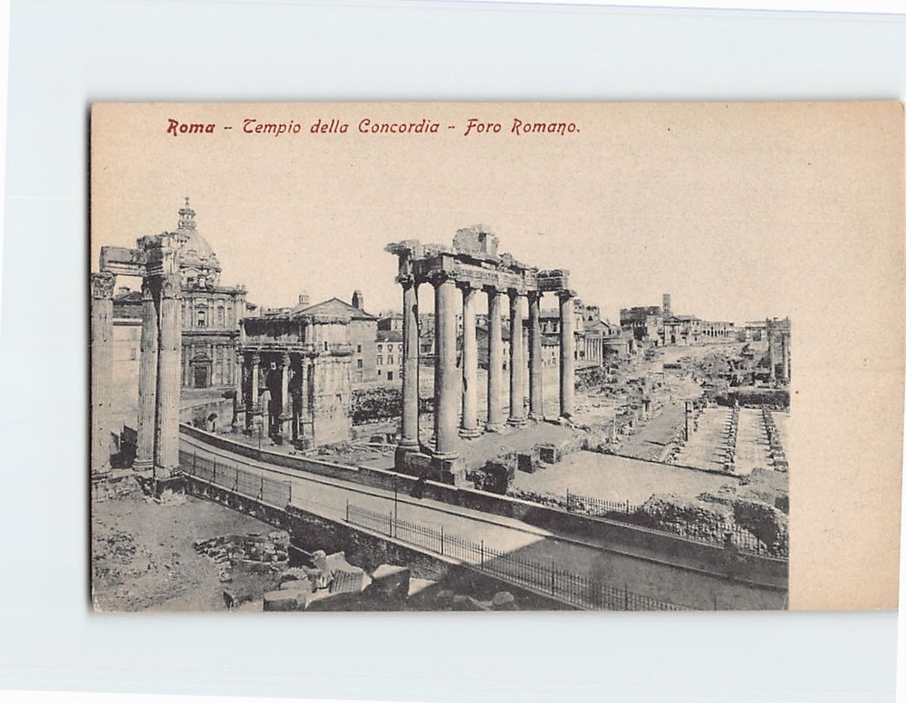 Postcard Temple of Concordia Roman Forum in Rome Italy