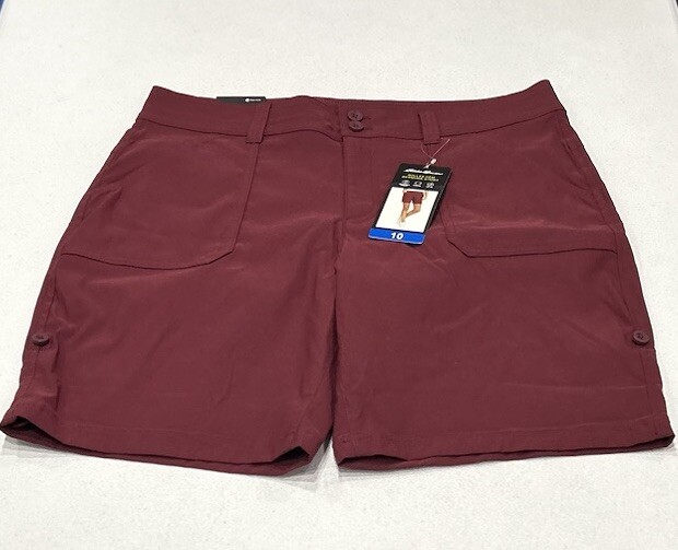 Eddie Bauer Women’s Rolled Hem Bermuda Shorts, Red, Size 10