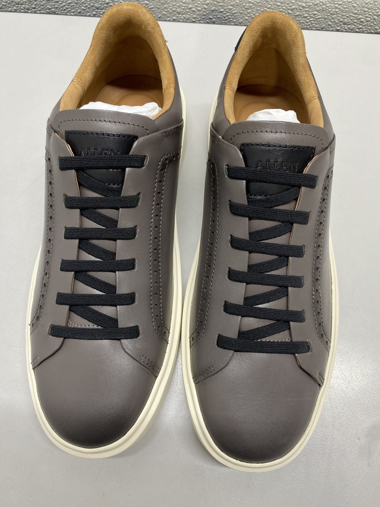 Allen Edmonds Mens Oliver Slip-On Leather Brogue Sneakers Size 9 D Dark Grey