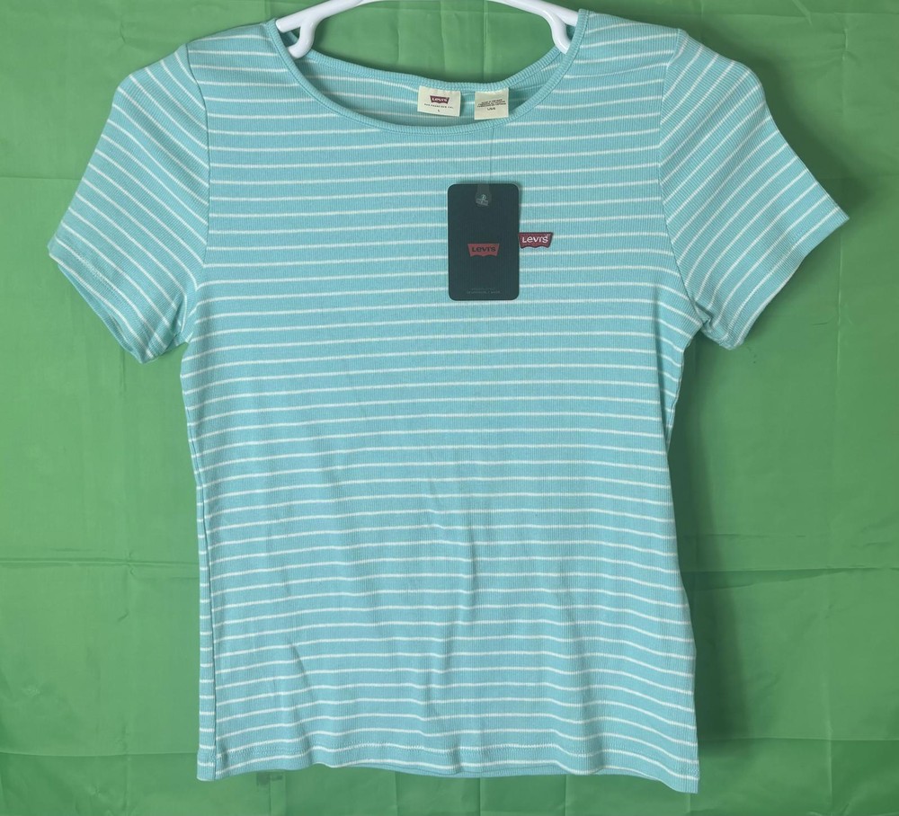 Levi's Women's Striped T-Shirt - Light Blue
