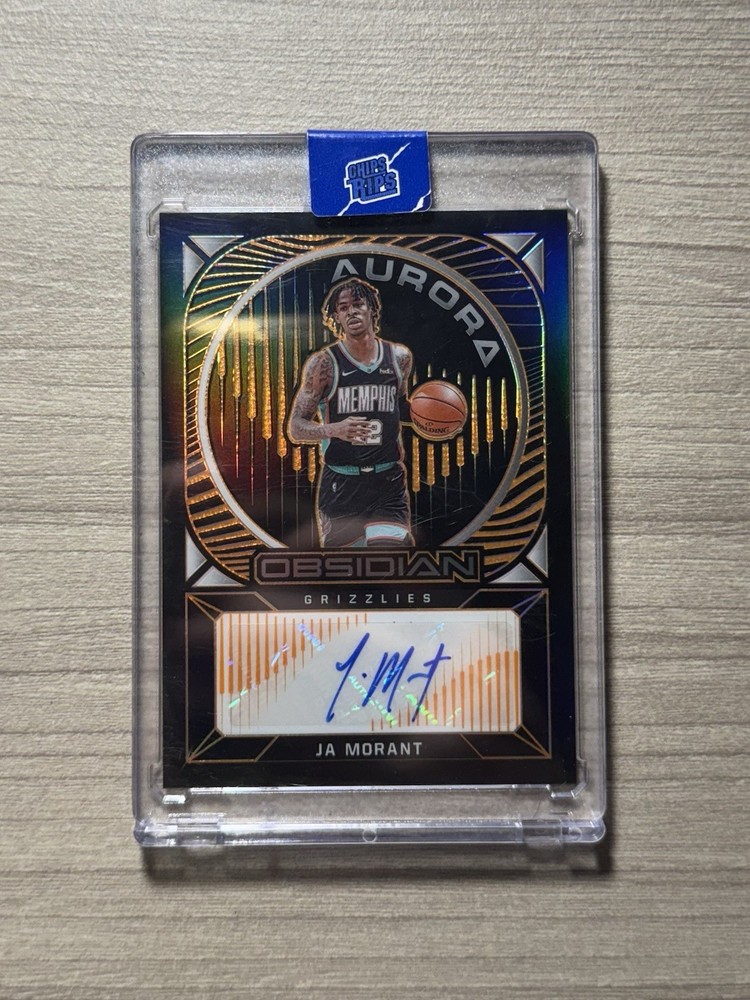 2020-21 Panini Obsidian Ja Morant Aurora Orange Auto /50 Card #AU-JAM Grizzlies