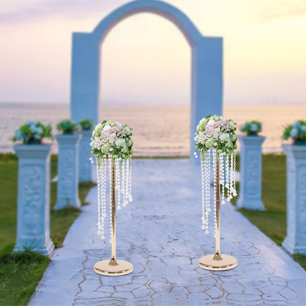 2 Crystal Iron Flower Stand For Wedding Party Event  Decorations Place Flower