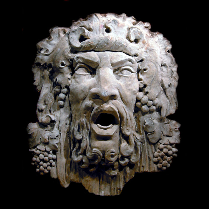Bacchus Dionysus Head Decorative Wall Relief Sculpture Plaque
