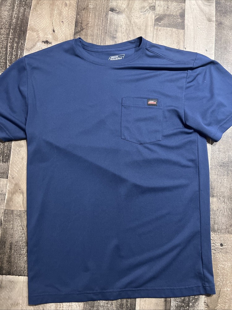 Dickies Performance Pocket T Shirt Mens Large Blue Short Sleeve Workwear