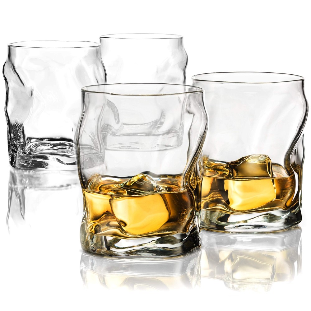 Bormioli Rocco Set Of 4 Sorgente DOF Whiskey Glass 14¼-Ounce Crystal-clear Co...