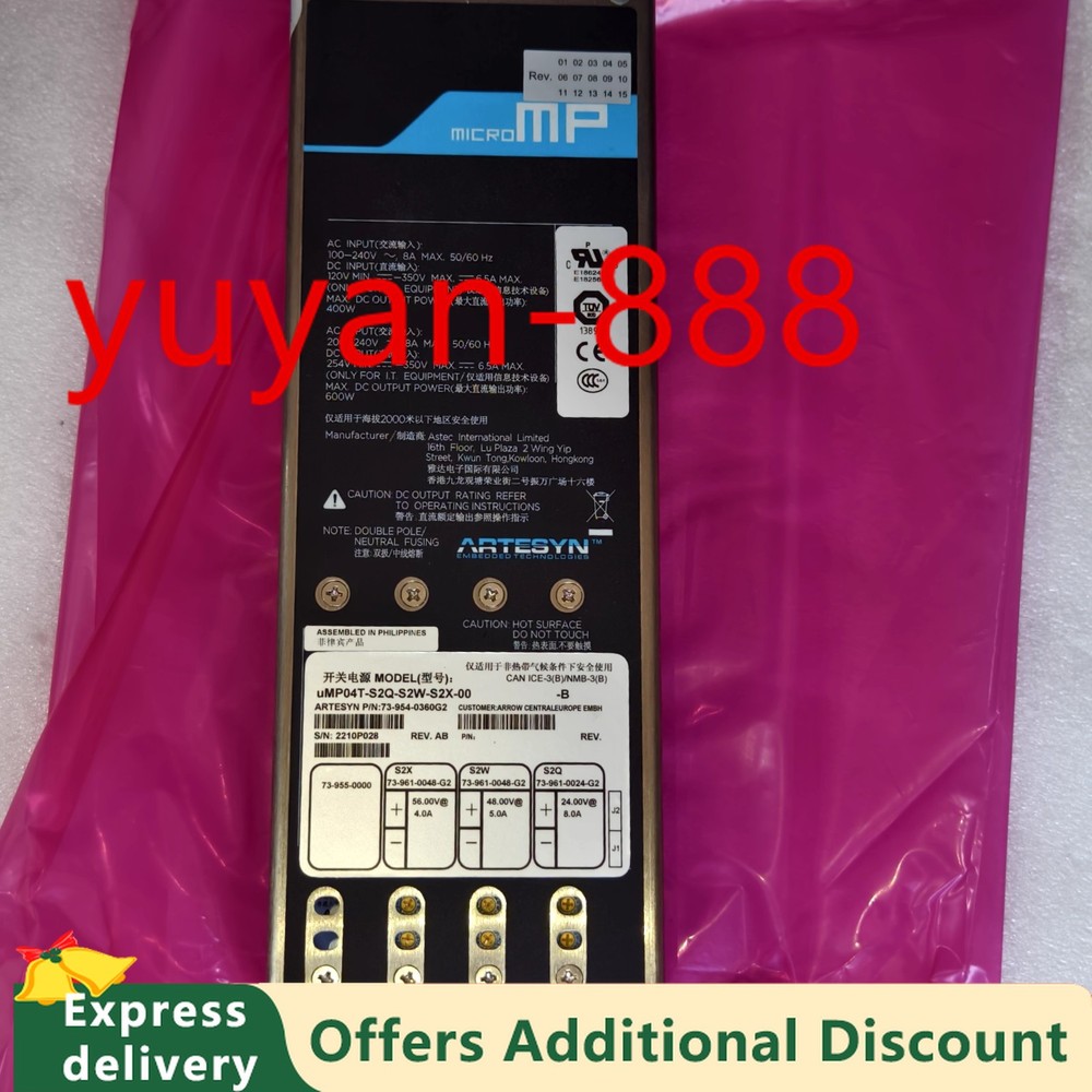 1PC UMP04T-S2Q-S2W-S2X-00-B Artesyn by DHL/Fedex 90days warranty P2528D YL
