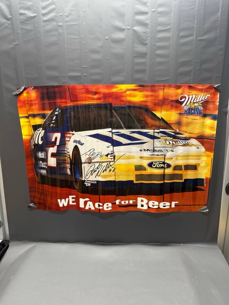 Miller Lite - Nascar - We Race for Beer - Car Poster Signed/Numbered 11 x 14