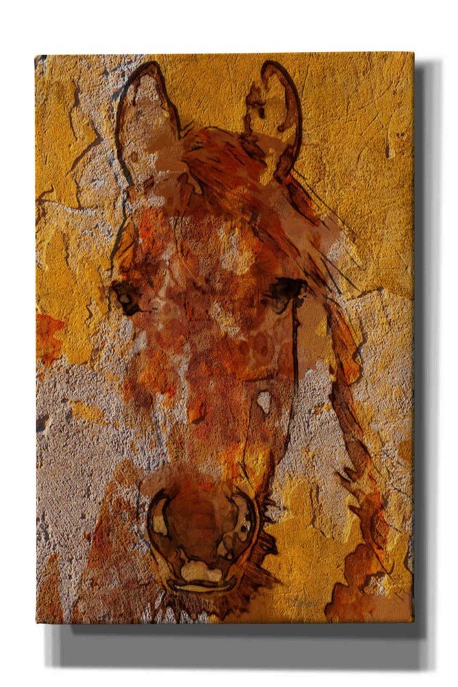 Epic Graffiti 'Yellow Horse' by Irena Orlov, Giclee Canvas Wall Art