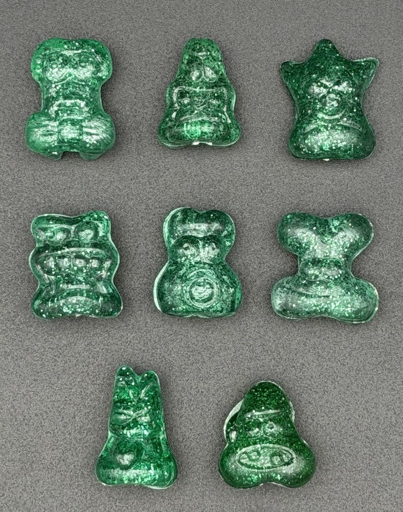 Lot of 8 Glitter Variant Series 1 Classic Crazy Bones GoGos Figures Rare 1990s