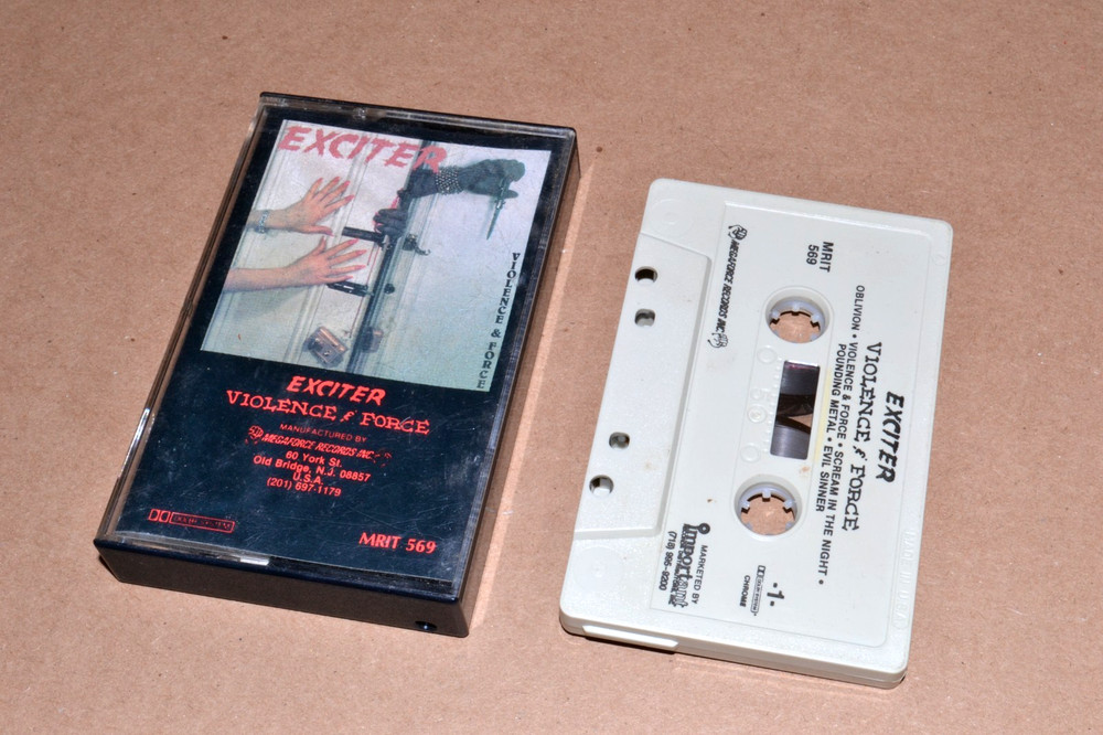 EXCITER Violence & Force Cassette Megaforce Records MRIT 569 Speed Metal Thrash