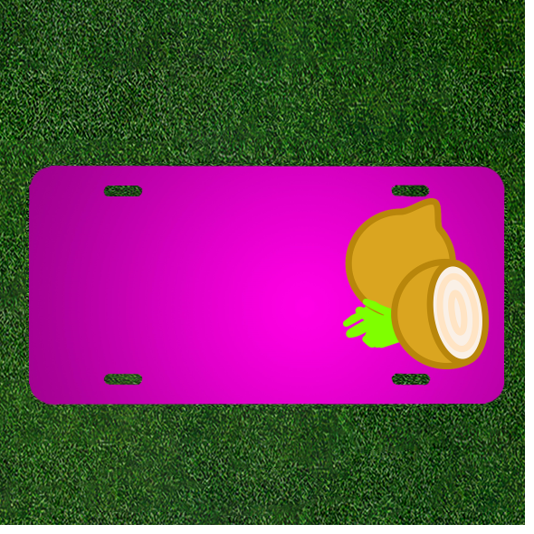 Create Your Custom Car License Plate with Personalized Names and Onion Healthy Design